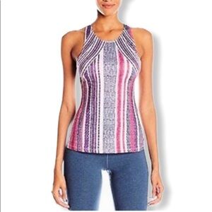 Prana Boost Printed Racerback Tank in Purple and Pink